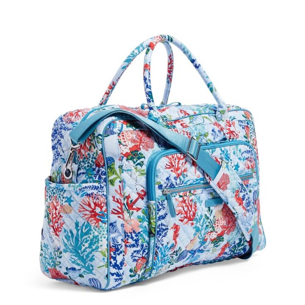 Vera Bradley Retired 2019 SHORE THING Iconic Weekender Organizer Travel Bag~EUC!